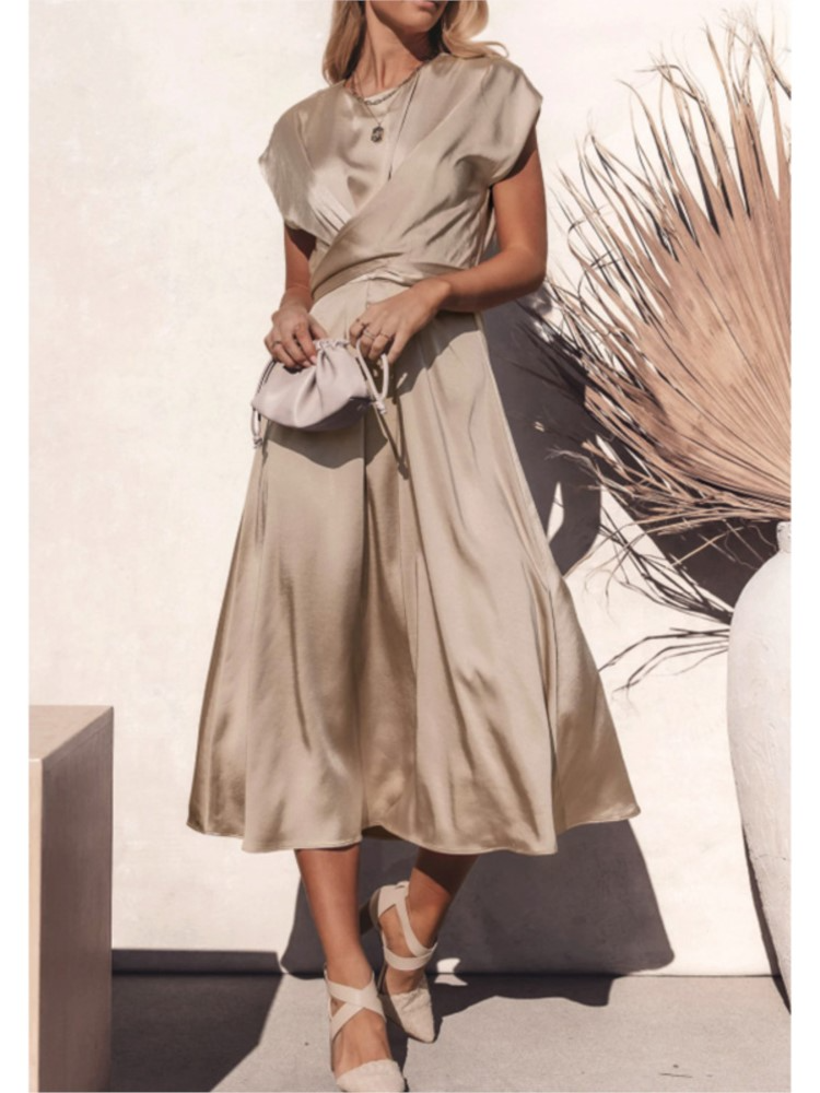 Athena - Elegant Crossover Satin Kjole