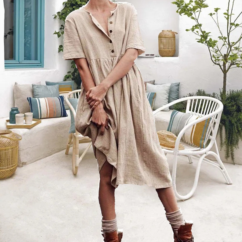 Sylvie - Slank kjole i bomuldshør