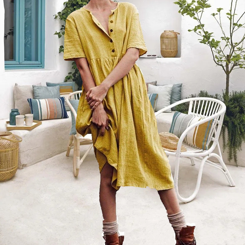 Sylvie - Slank kjole i bomuldshør