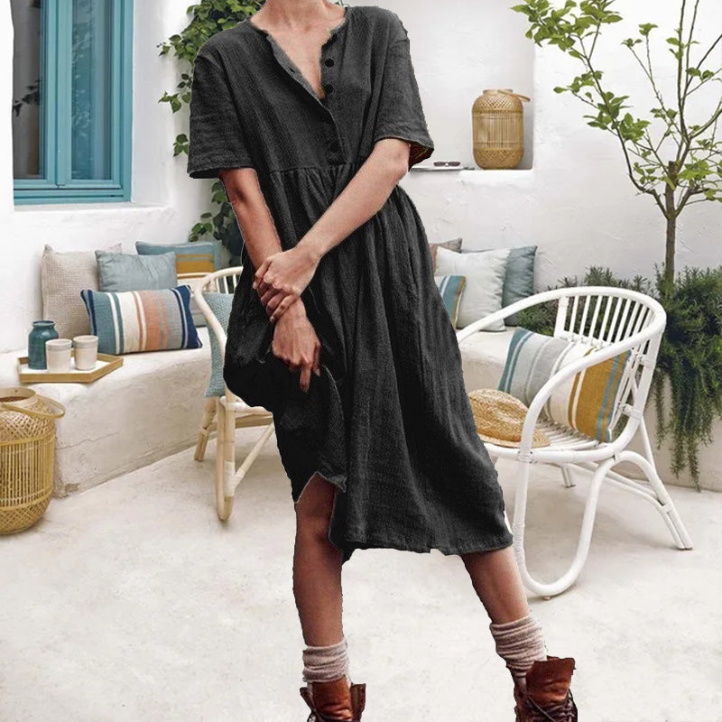 Sylvie - Slank kjole i bomuldshør