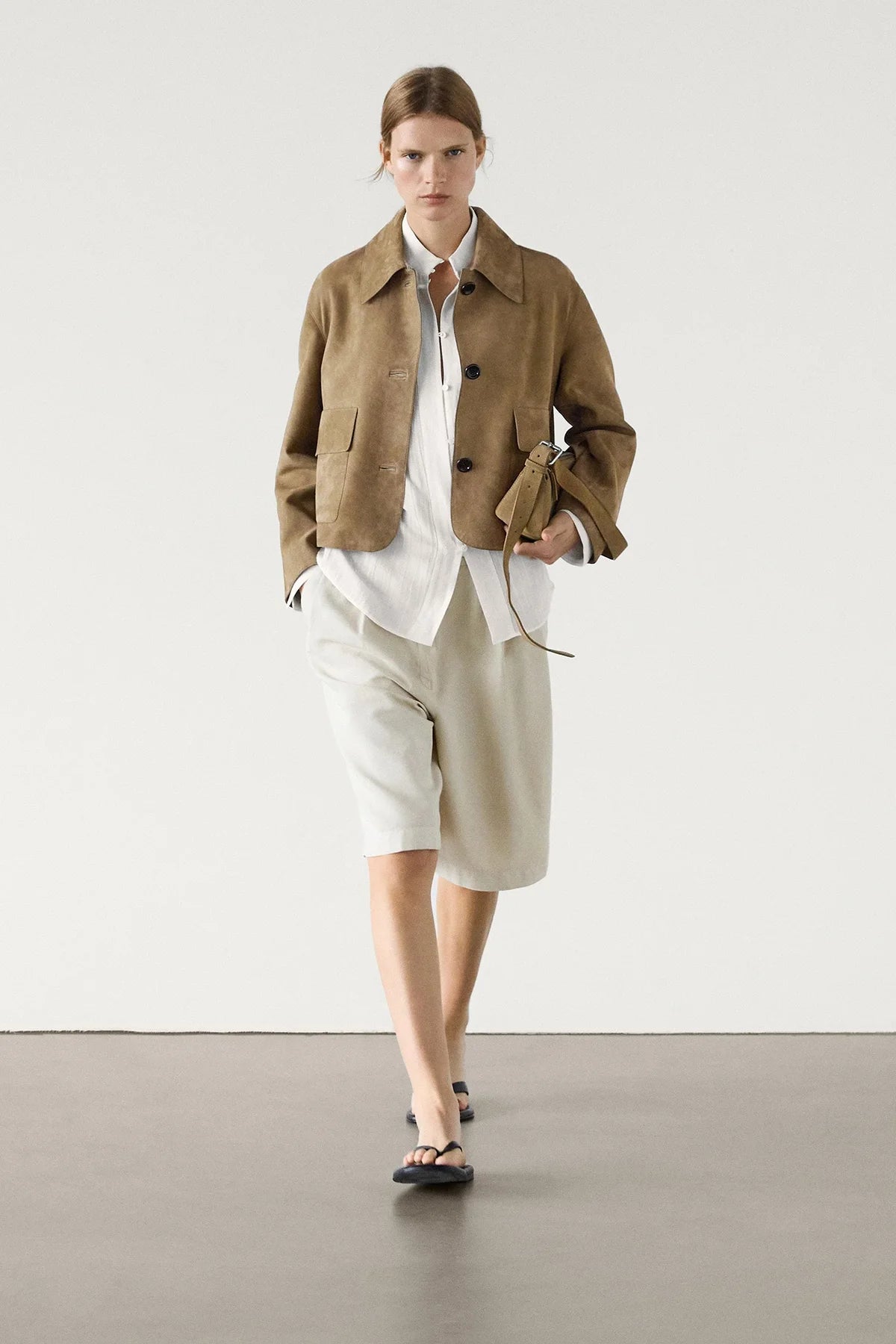 Split Suede Vegansk læderjakke med lomme