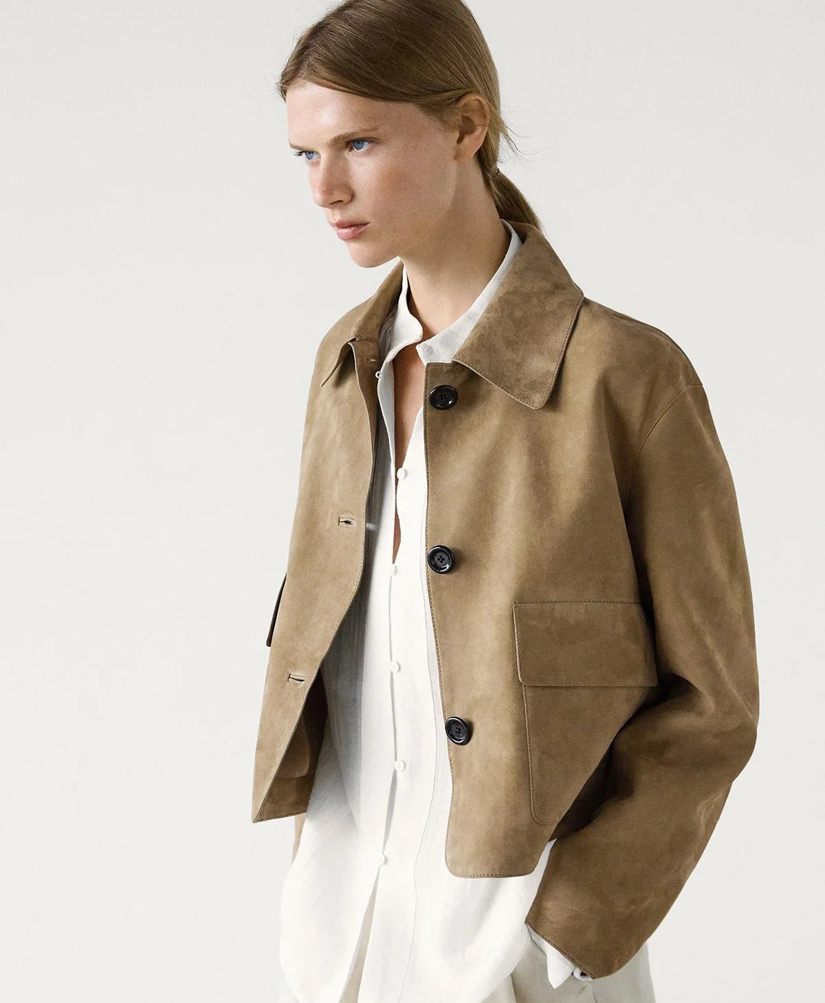 Split Suede Vegansk læderjakke med lomme