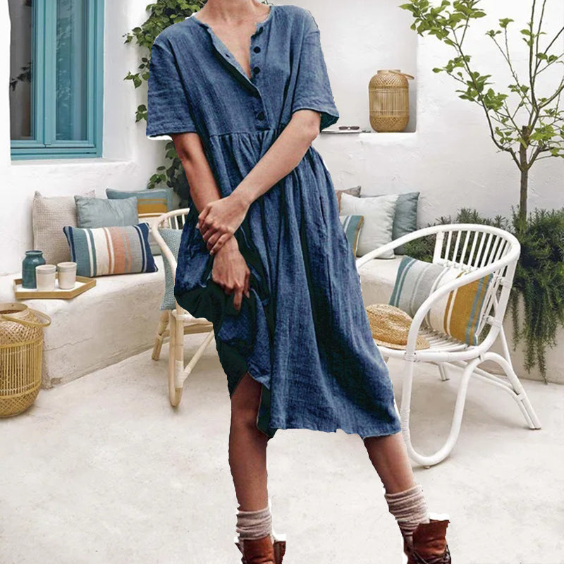 Sylvie - Slank kjole i bomuldshør