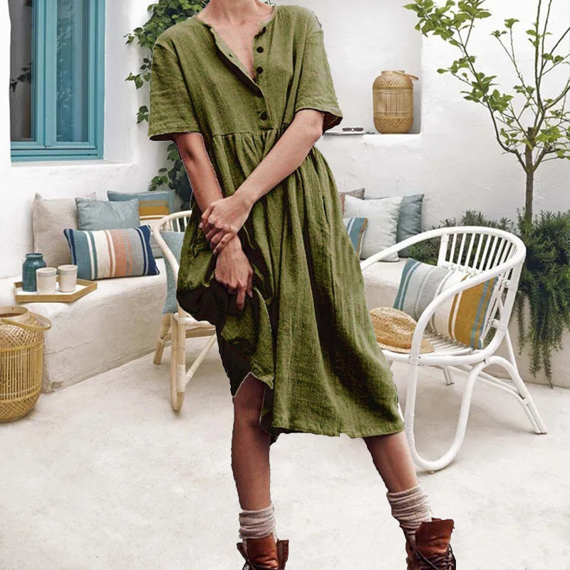 Sylvie - Slank kjole i bomuldshør