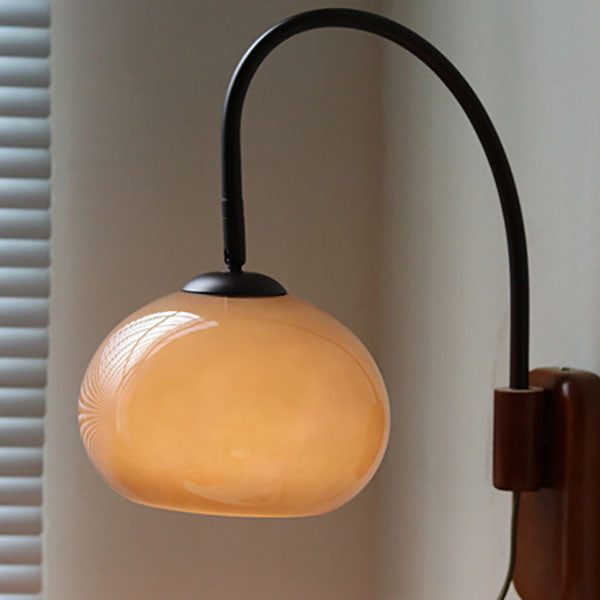 European Design Væglampe i glas og massivt træ