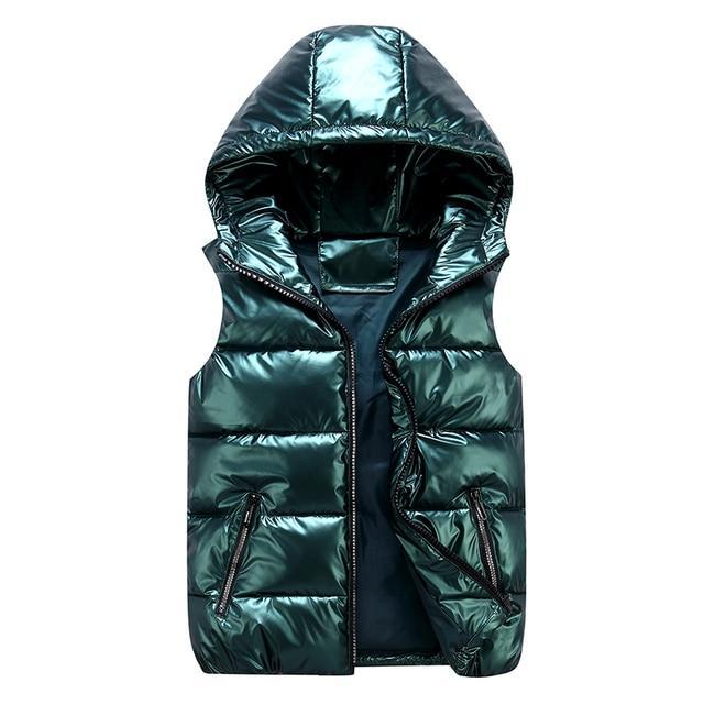 Unisex stilfuld quiltet vest med hætte