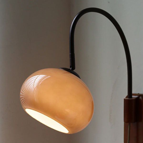 European Design Væglampe i glas og massivt træ