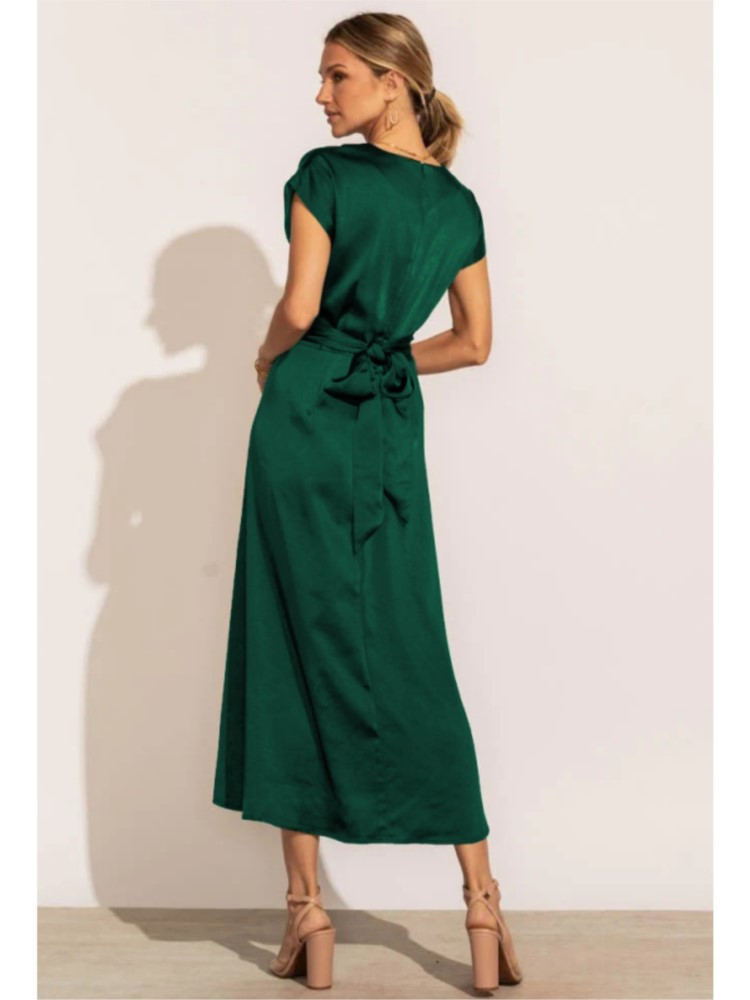 Athena - Elegant Crossover Satin Kjole