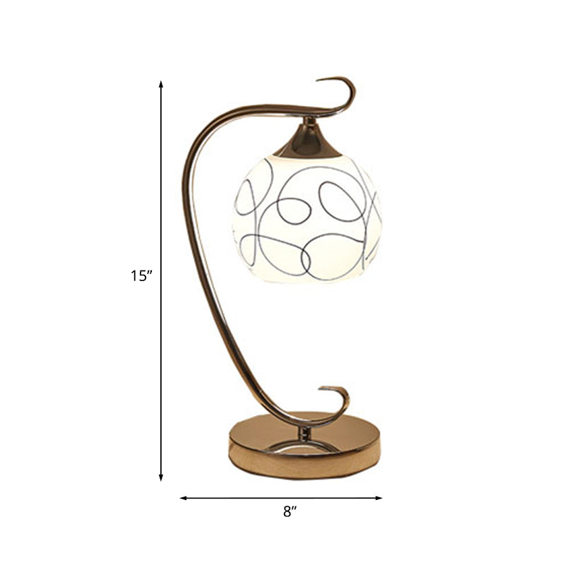 Orbola – Klassisk hvid glaskuglebordslampe