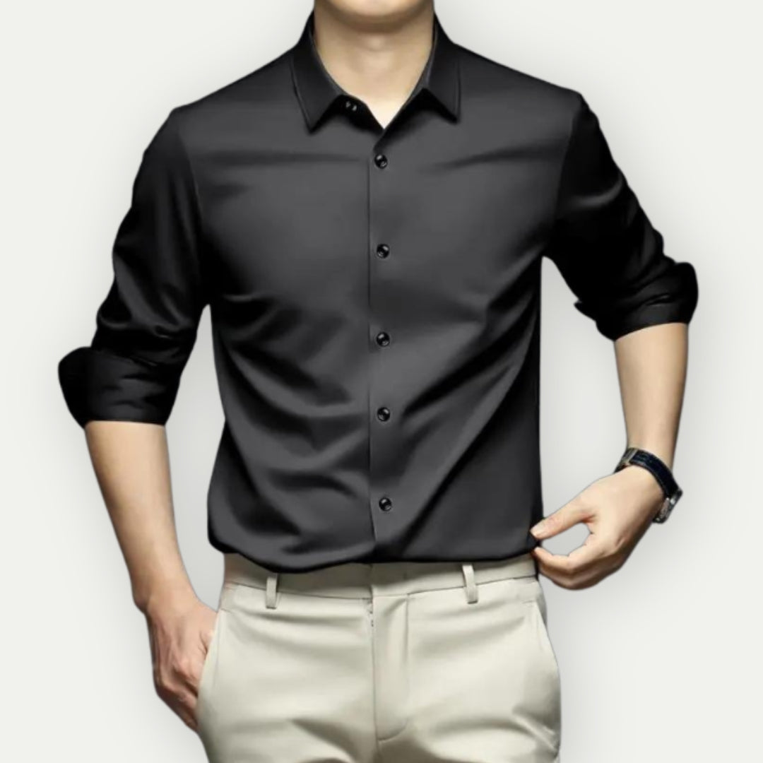 Henning - Elegant slim fit skjorte med stand-up krave