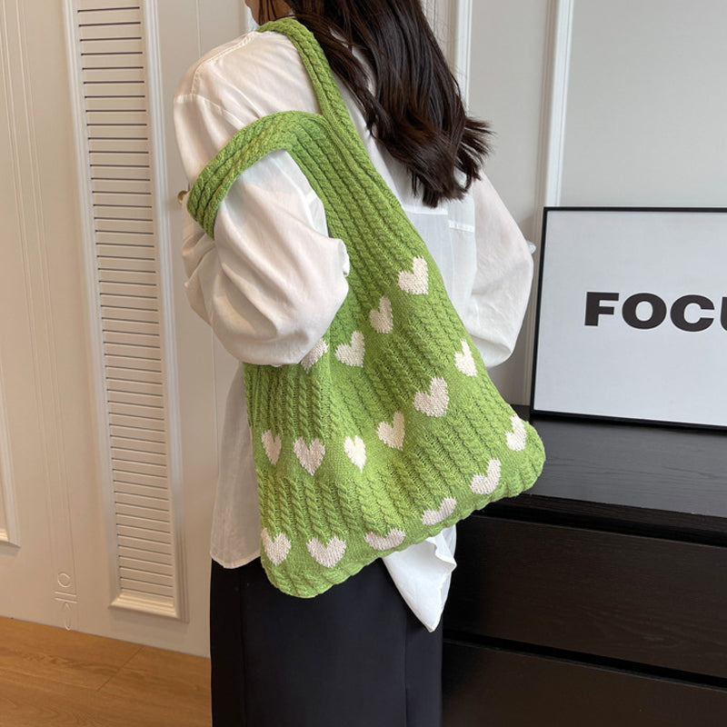 Sommer hæklet mulepose med hjerter