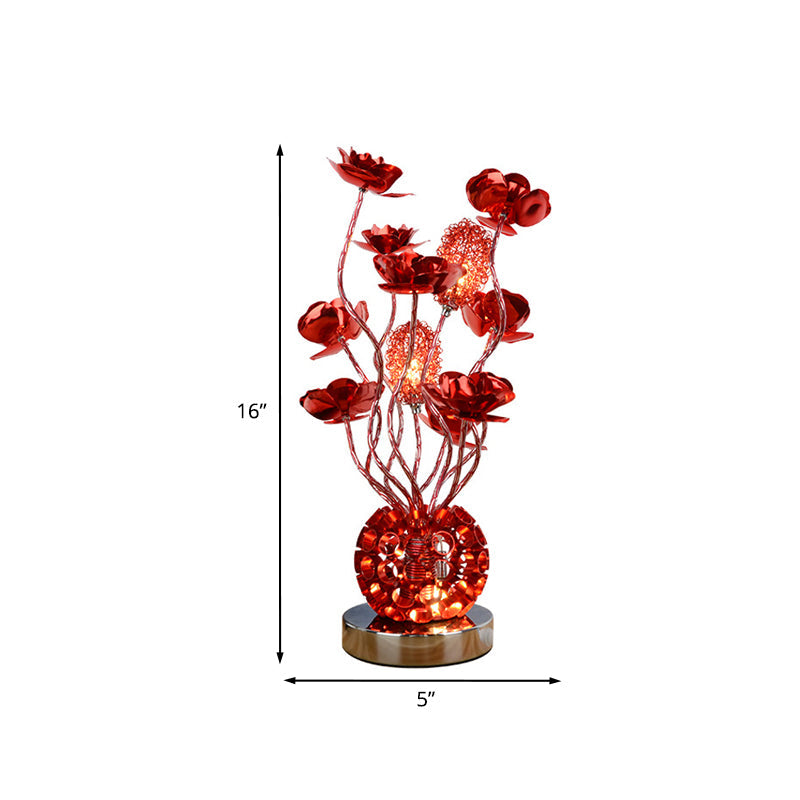 Curverose – Stilfuld Red Rose LED-bordlampe