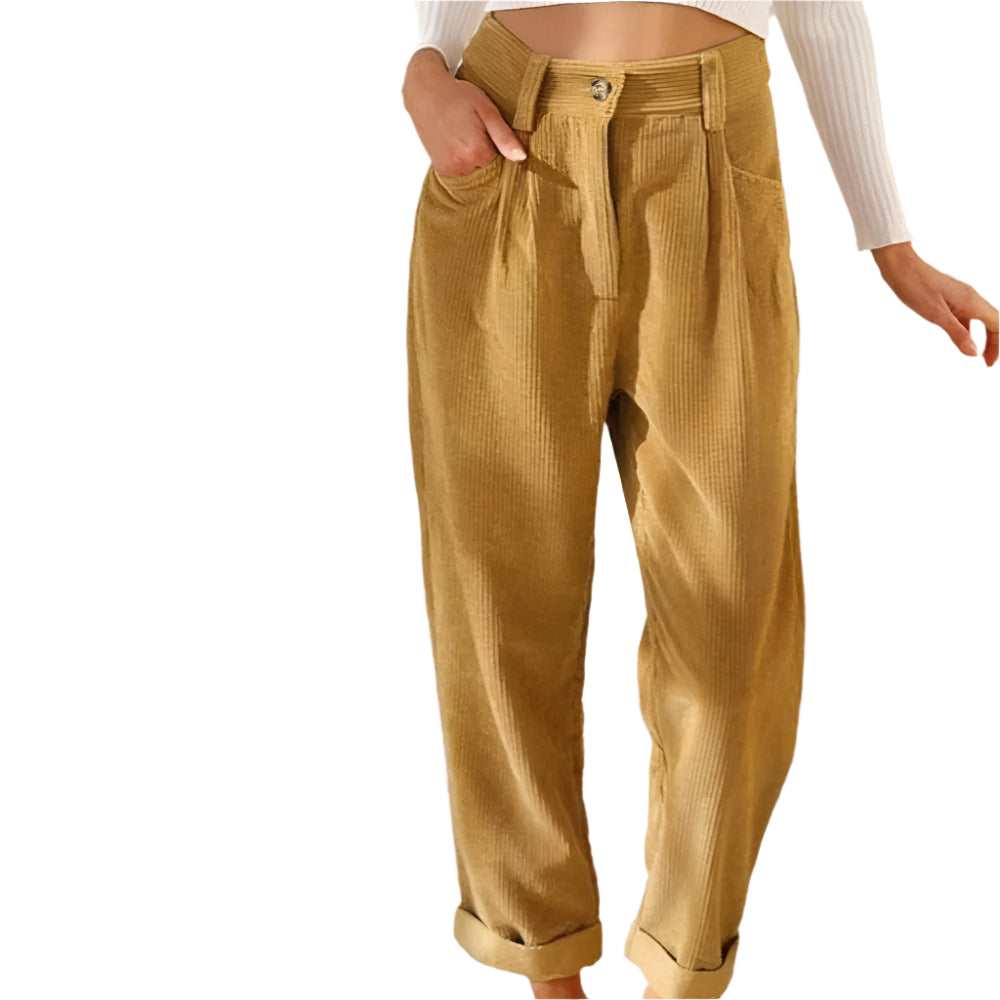 Lynette – Højtaljede bukser med brede ben