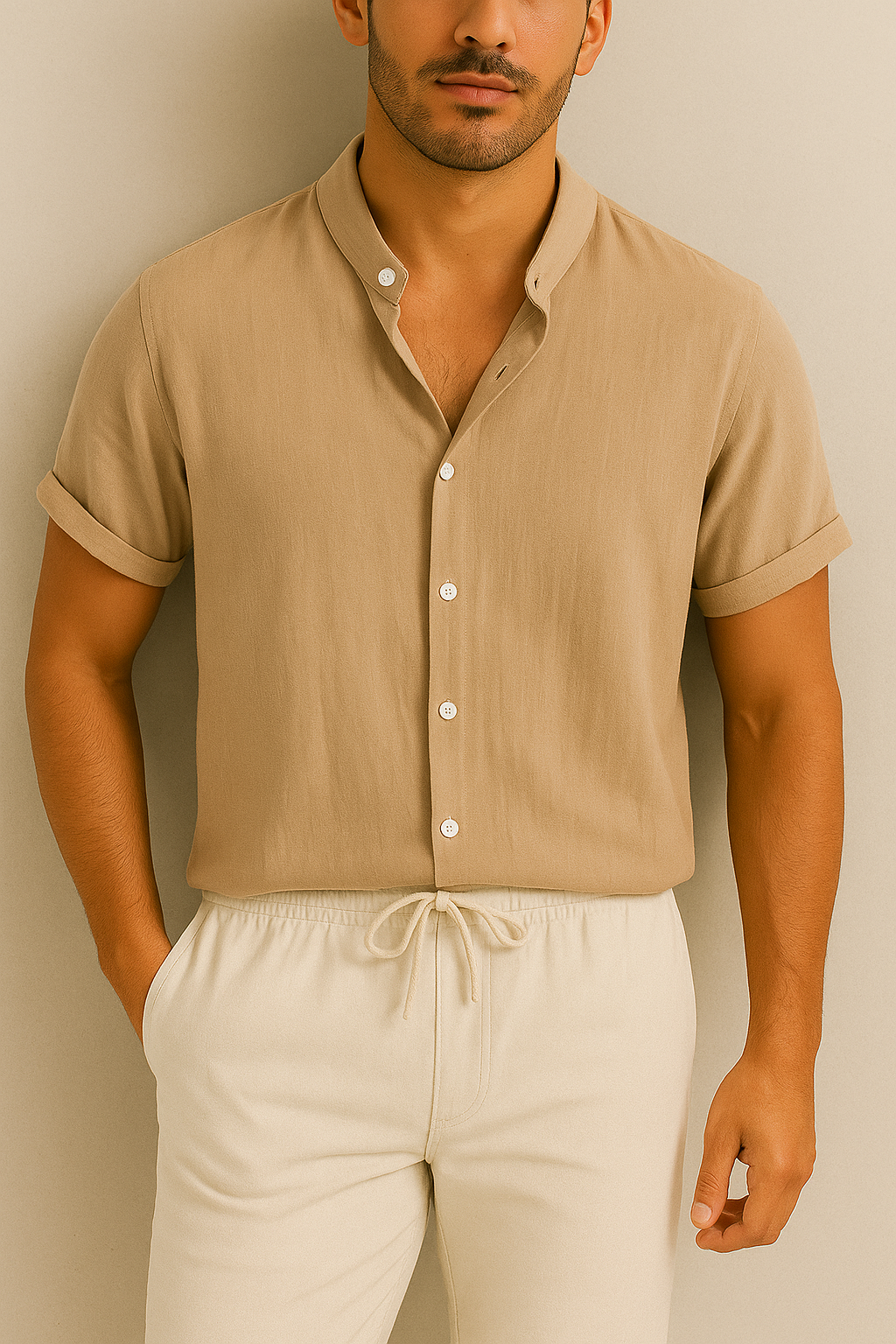 Troy – Sommerskjorte og buksesæt i hør til mænd - Summer Chic