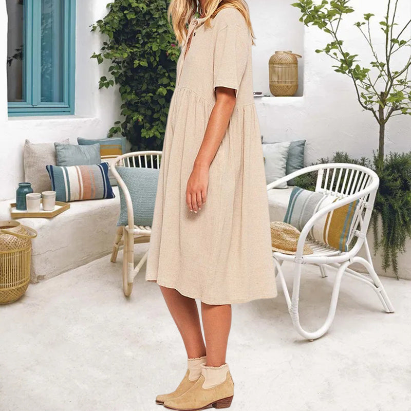 Sylvie - Slank kjole i bomuldshør