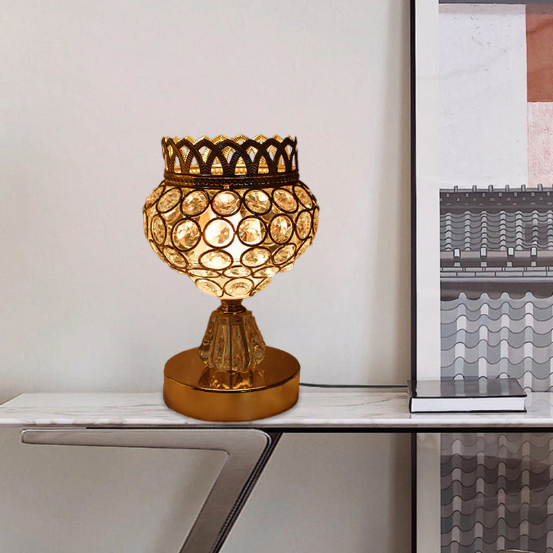 Velaire – Krystal-indlejret guld skrivebordslampe