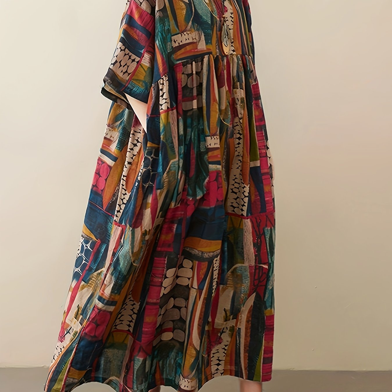 Nina - Vintage kjole med allover print