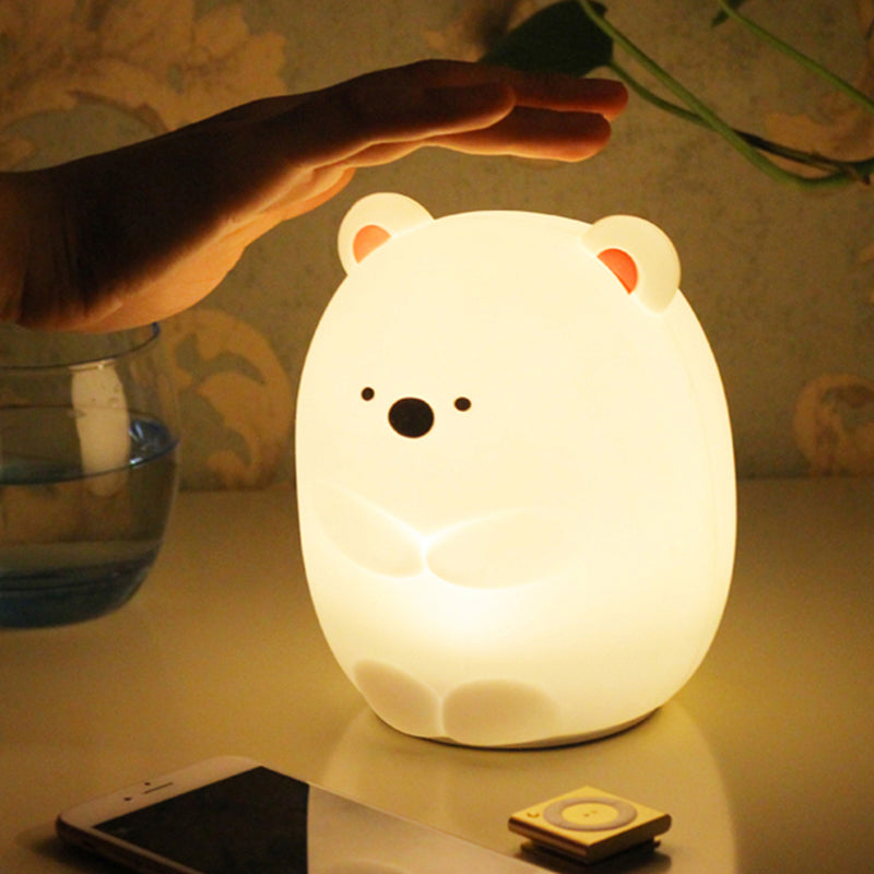 CuddleBear – Moderne hvid LED-natlampe til børnehave