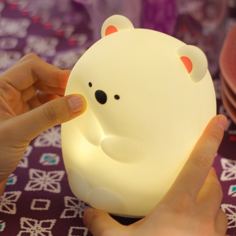 CuddleBear – Moderne hvid LED-natlampe til børnehave
