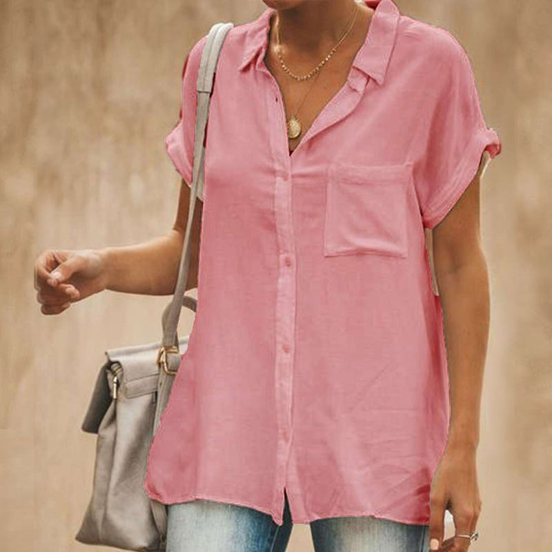 Sharon - Casual kortærmet vintage skjorte