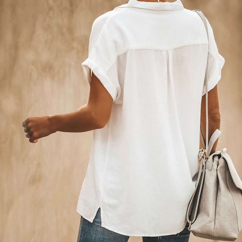 Sharon - Casual kortærmet vintage skjorte
