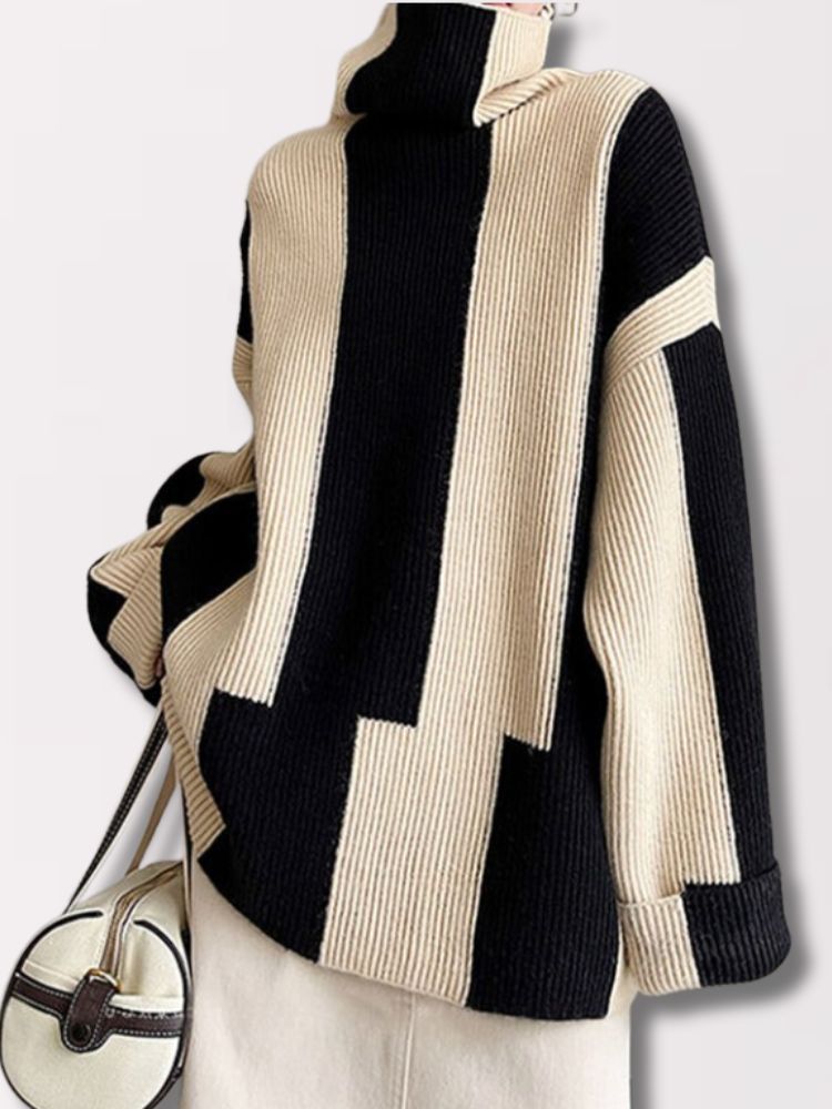 Hilary - Chic trøje med bloktryk