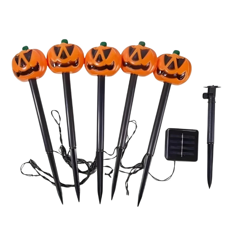 PumpkinGlow Solar Halloween udendørs lyssæt – Græskar LED-dekoration med solenergi