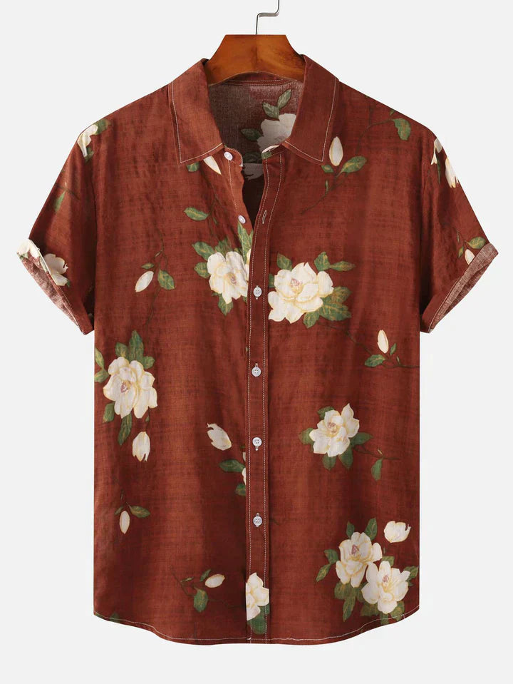 Helle - Blomstertryk Button Down skjorte