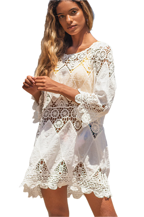 Serene - Etnisk badetøjsovertræk med rund hals