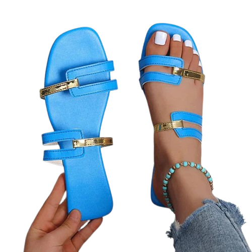 Miriam – Elegante flade hjemmesko med åben tå