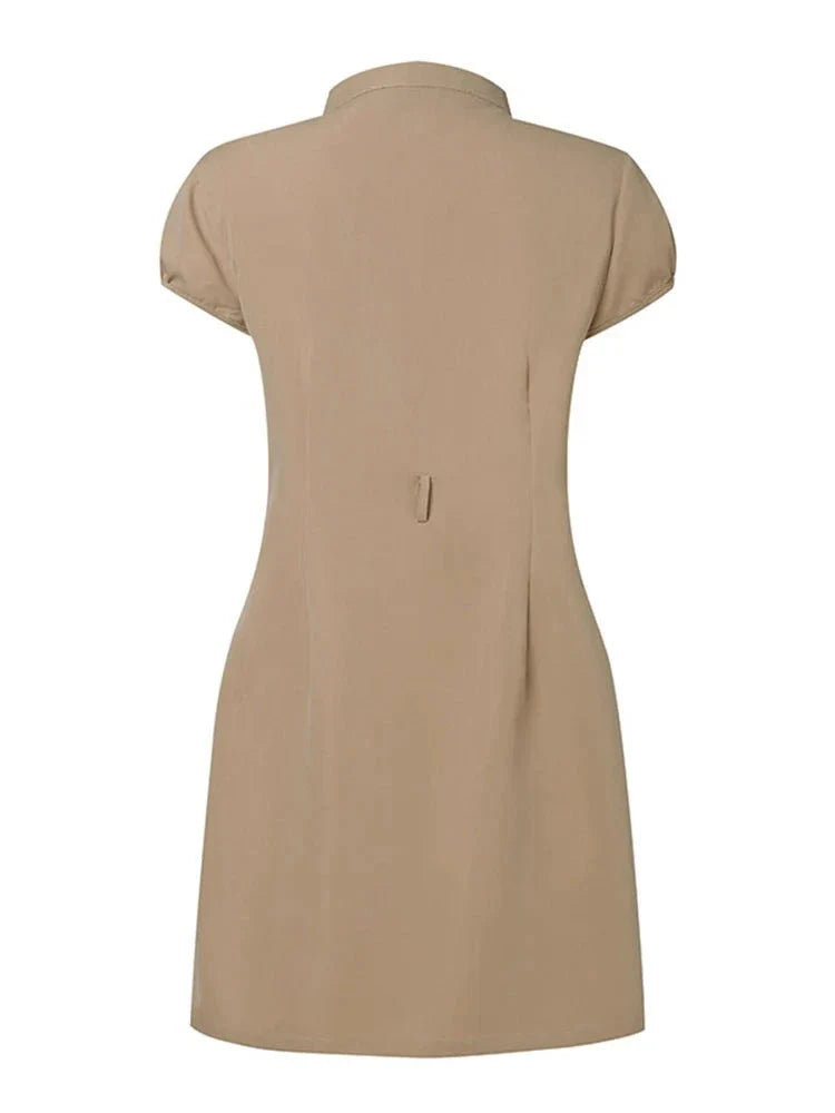 Kylie - Elegant V-hals Knælængde Cargo Kjole