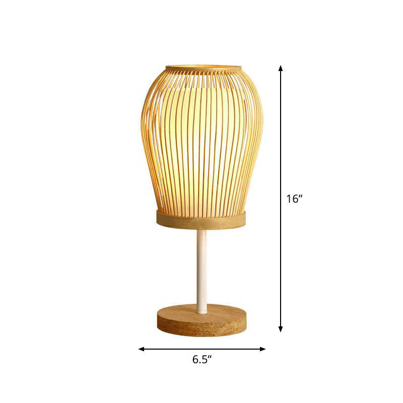 Vespera - Nordic Bamboo Bordlampe med Soft Glow Stofkerne