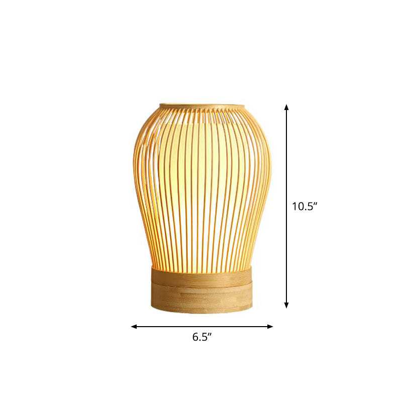 Vespera - Nordic Bamboo Bordlampe med Soft Glow Stofkerne