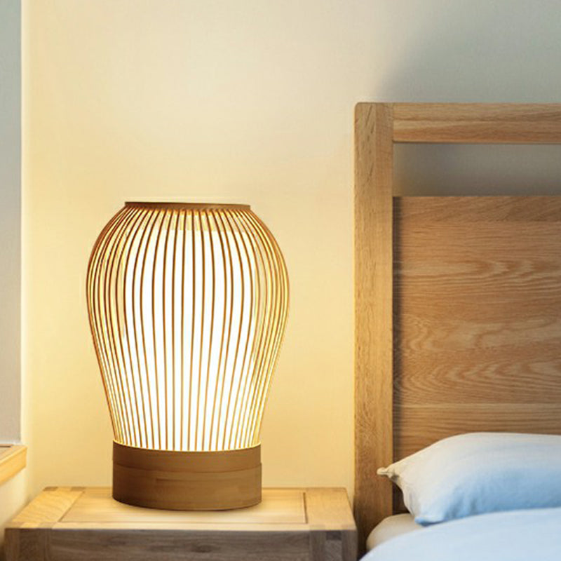 Vespera - Nordic Bamboo Bordlampe med Soft Glow Stofkerne