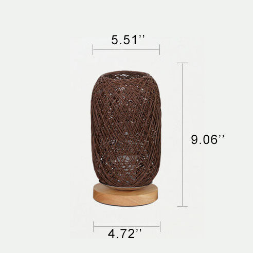 Dæmpbar og dekorativ rattankugle LED bordlampe