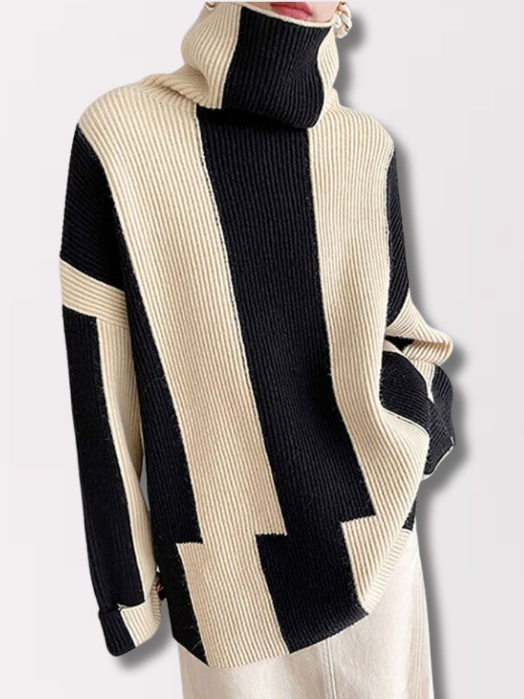 Hilary - Chic trøje med bloktryk