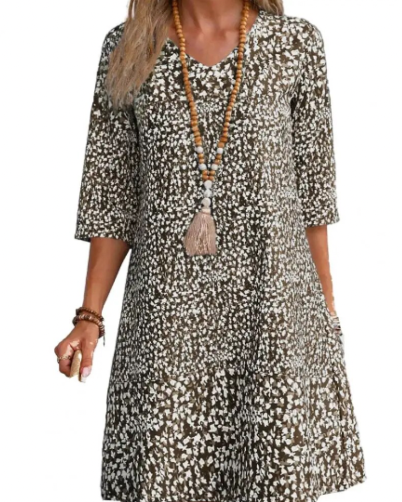 Via - Løs printet kjole