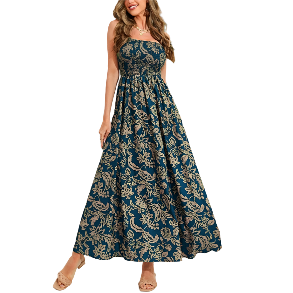 Alana - Spaghetti stropper flydende Maxi-kjole