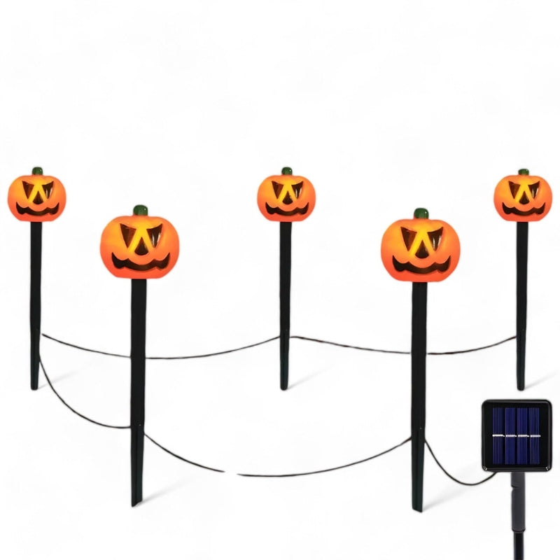 PumpkinGlow Solar Halloween udendørs lyssæt – Græskar LED-dekoration med solenergi