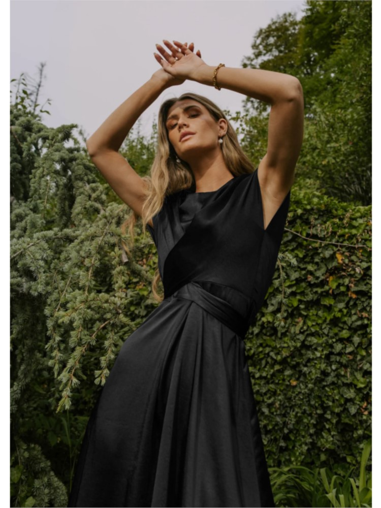 Athena - Elegant Crossover Satin Kjole