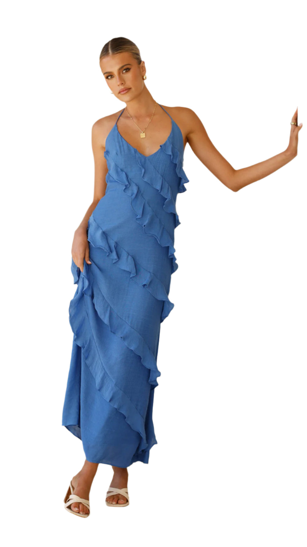 Vanessa – Lang Sommerkjole i Luftigt Design for Kvinder