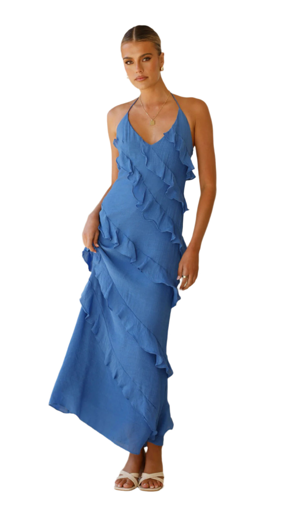 Vanessa – Lang Sommerkjole i Luftigt Design for Kvinder