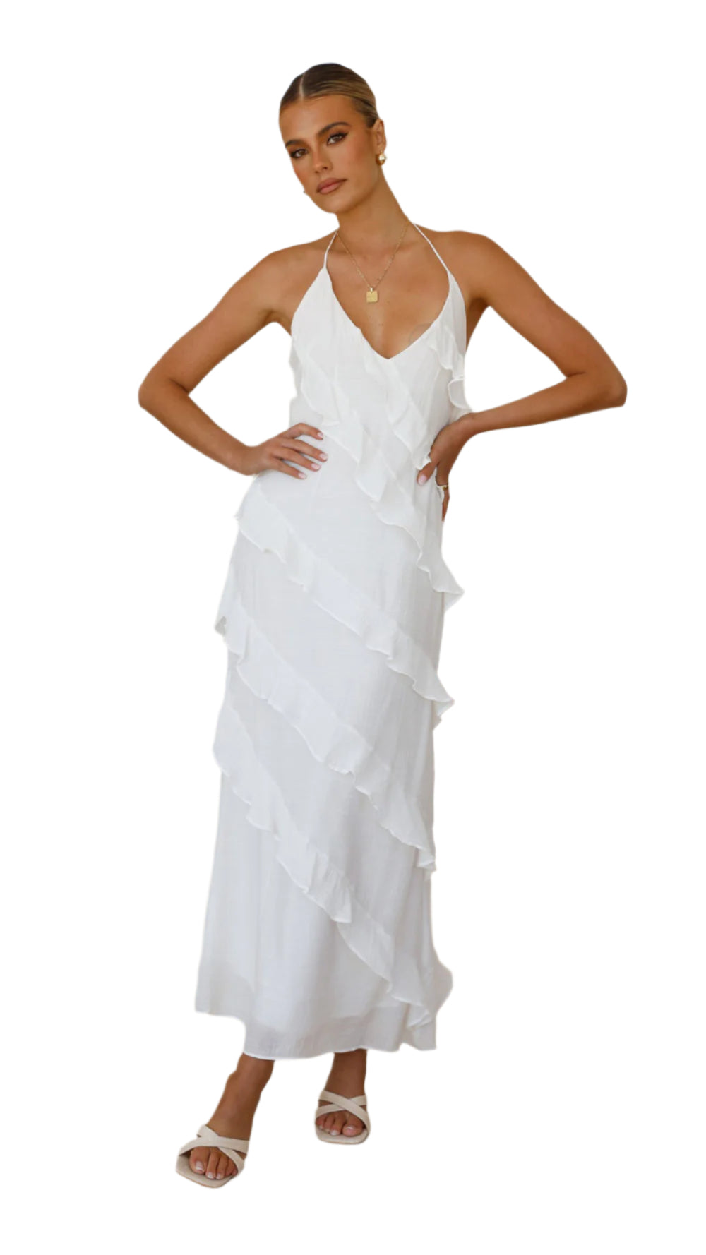 Vanessa – Lang Sommerkjole i Luftigt Design for Kvinder