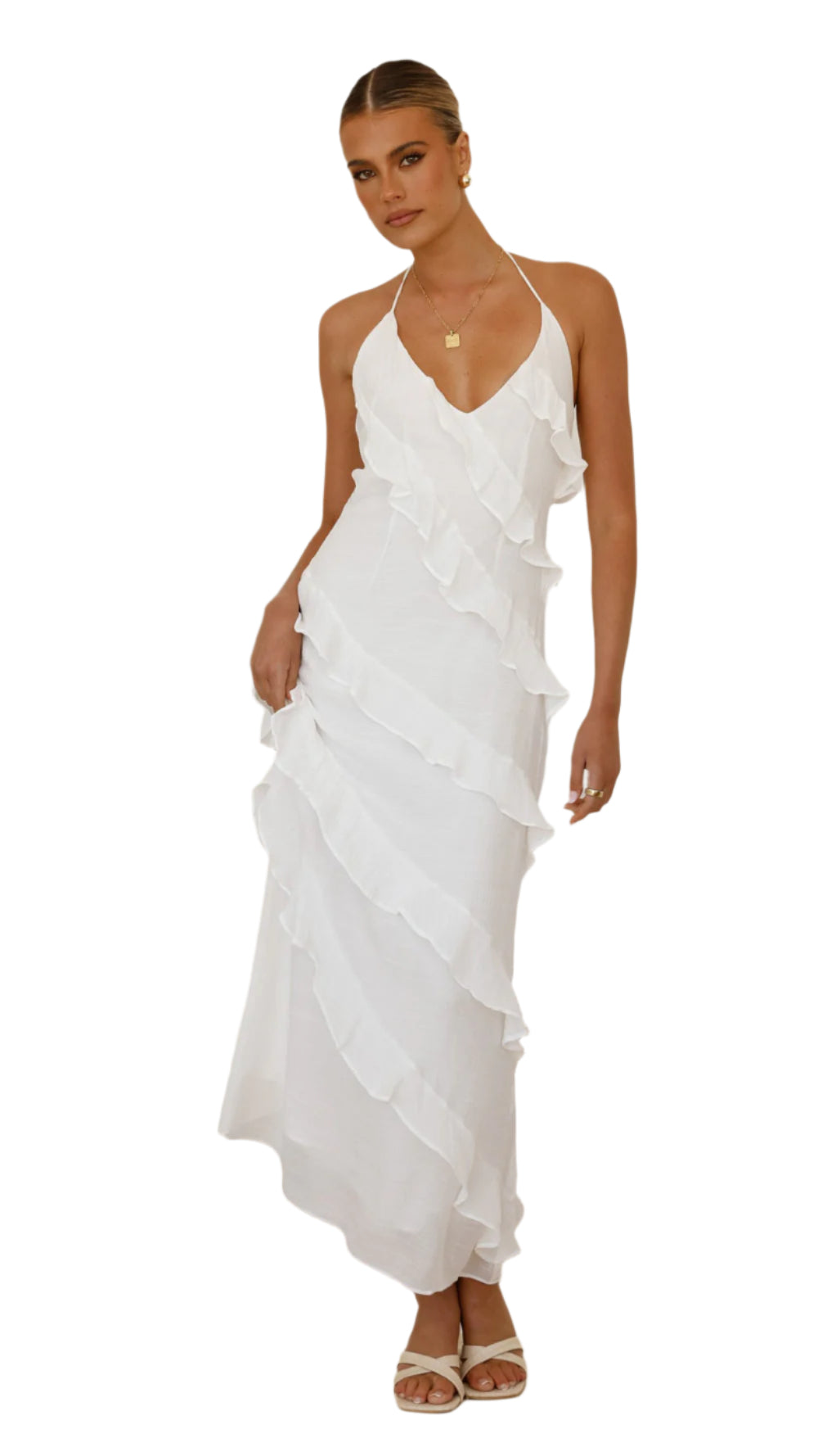 Vanessa – Lang Sommerkjole i Luftigt Design for Kvinder