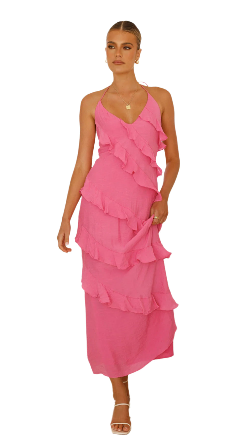 Vanessa – Lang Sommerkjole i Luftigt Design for Kvinder