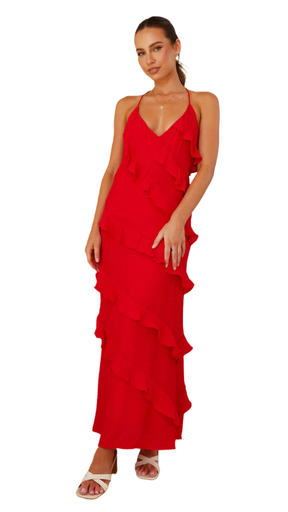 Vanessa – Lang Sommerkjole i Luftigt Design for Kvinder