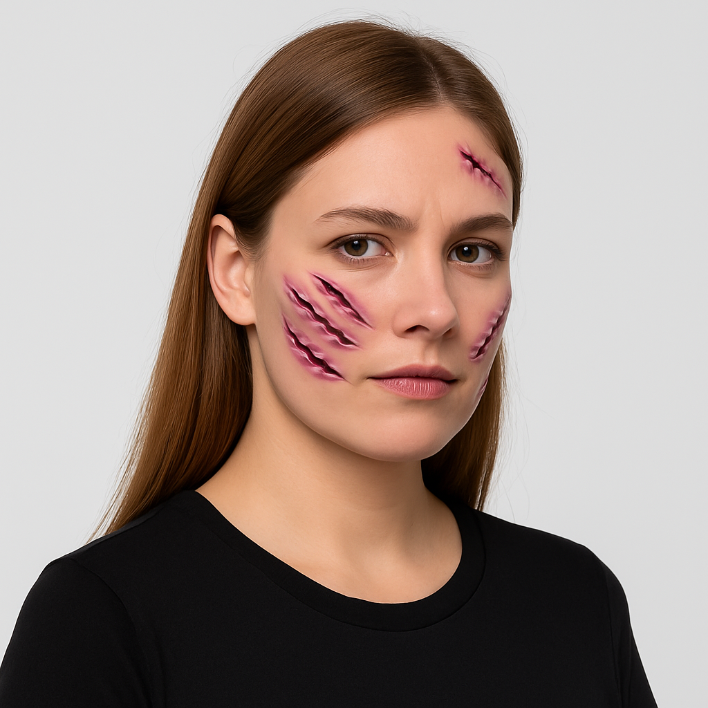 3D Blodsår Tatoveringsklistermærke – Vandtæt Halloween Makeup Tilbehør