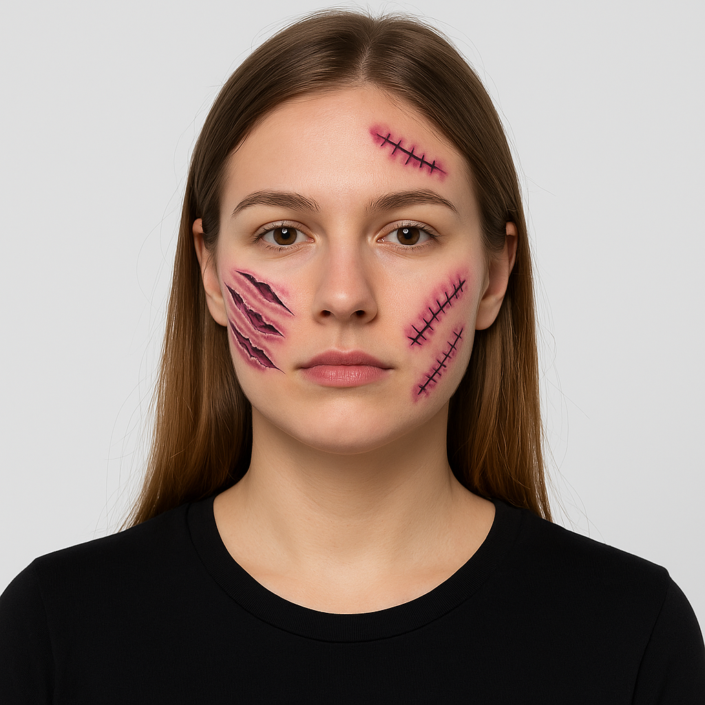 3D Blodsår Tatoveringsklistermærke – Vandtæt Halloween Makeup Tilbehør