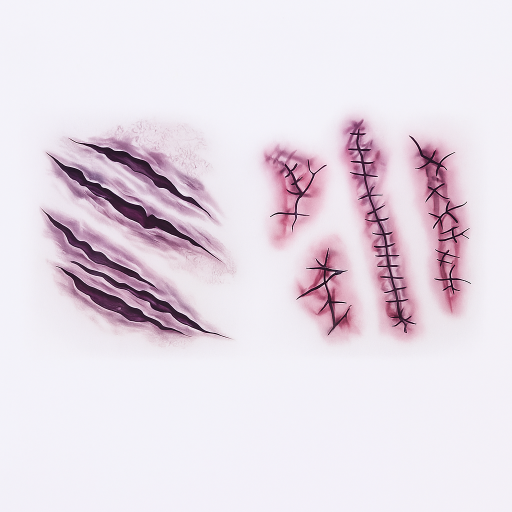 3D Blodsår Tatoveringsklistermærke – Vandtæt Halloween Makeup Tilbehør
