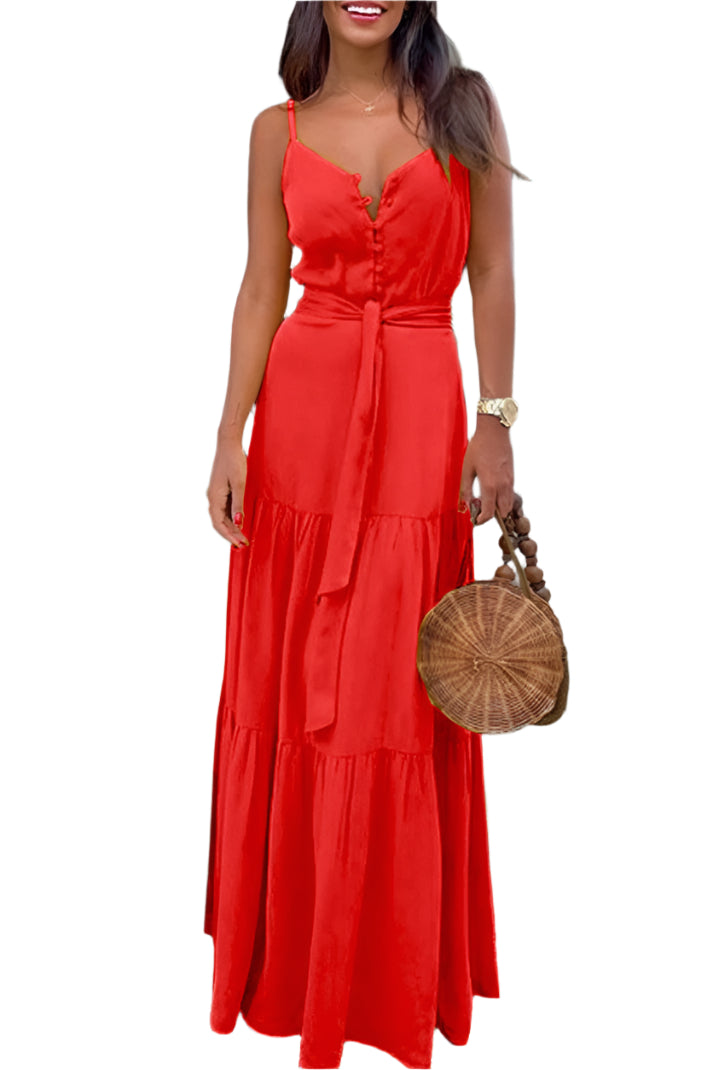 Caroline - Trendy almindelig V-hals slyngekjole